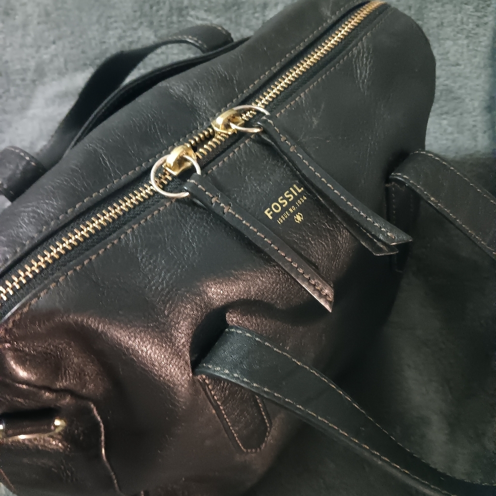 Fossil Black Leather Women's Bag